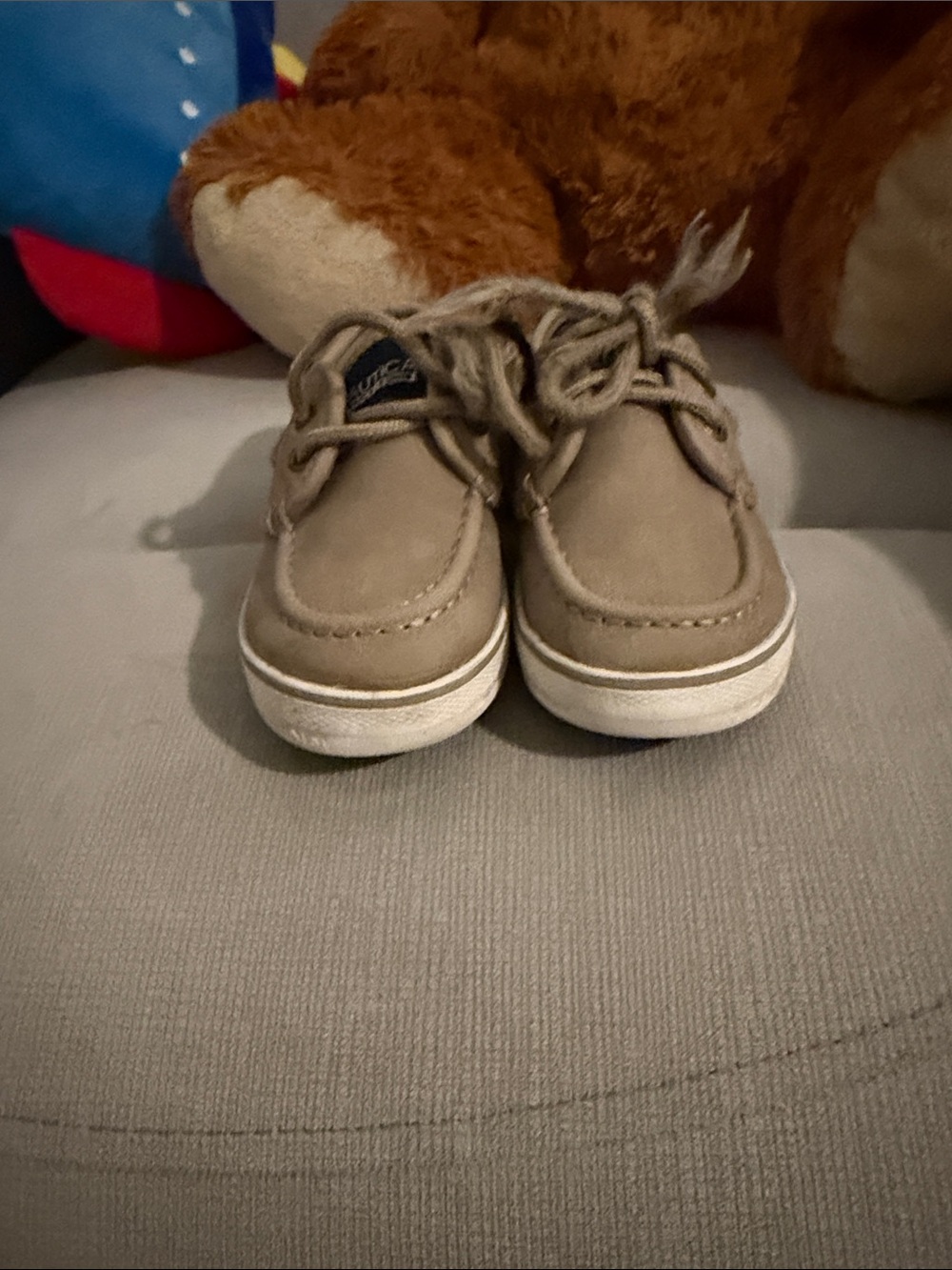 Nautica Kids Tan Boat Sneakers with White Sole